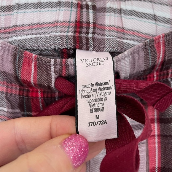 Victoria’s Secret Red Plaid Pajama Pants Pull On Drawstring Elastic Waist ~ Sz M - Picture 4 of 13